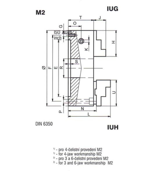 IUG 80/3 Superior M2 TOS Universal-Dreibackenfutter